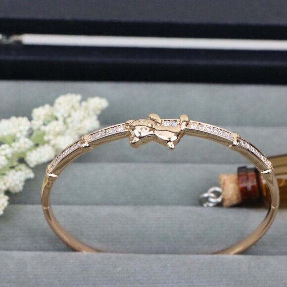 Charming Rose Gold Bangle with Adorable Bear Design, XPBL0527 - Picture 12 of 12